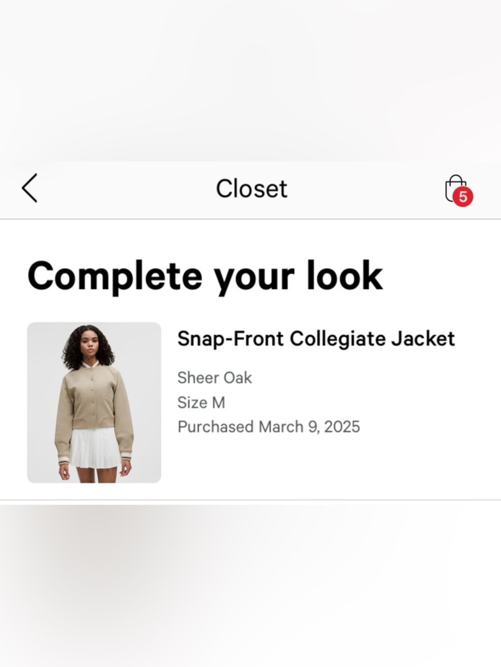 lululemon athletica Sheer Oak Varsity Snap-Front Jacket